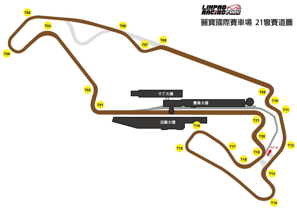 麗寶國際賽車場 FIA 21彎賽道圖