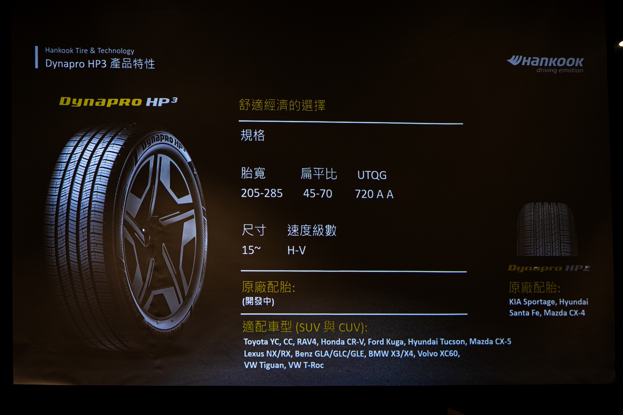 2025 Hankook 新品發表會 - Dynapro HP3產品特色